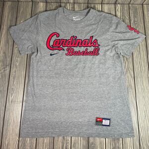 St Louis Cardinal Nike Gray Tee Shirt Logo Sz M Unisex Men Women Baseball Jersey
